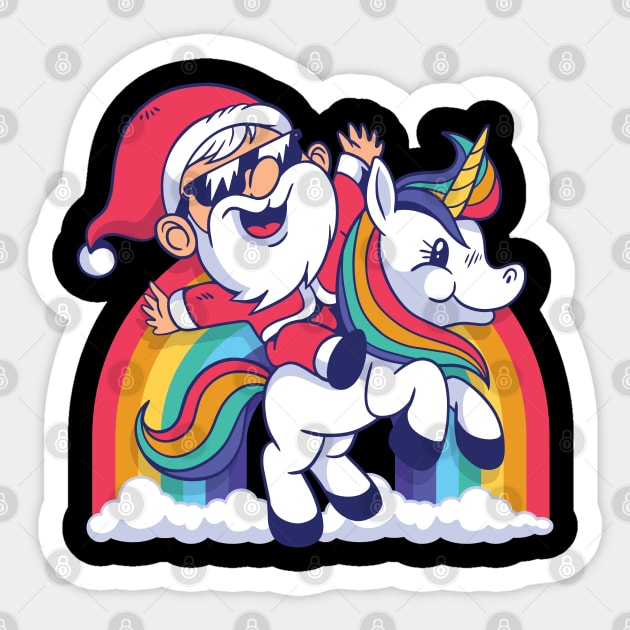 CUTE SANTA UNICORN Sticker by madeinchorley